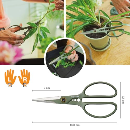 Urban Plant Care Care 1075317 3-Piece Plant/Flower Scissors with Holder, Small Plant Shears with Holder, Stainless Steel/Plastic, Dark Green/Black - view 4