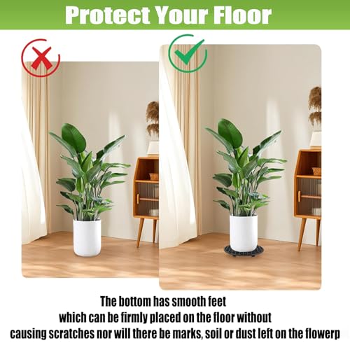 6 Pcs 12 Inch Pot Elevators for Plants Black - view 5