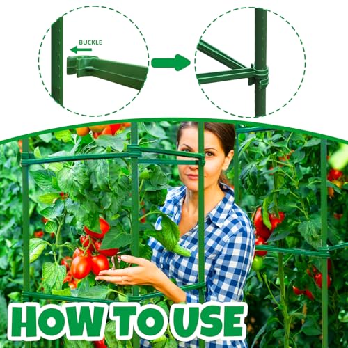 100Pcs Plant Stake Arms for Tomato Cage,11.8" Garden Stake Connectors with 2 Adjustable Buckles,Expandable Trellis Connectors Attach 11mm Diameter Plant Stakes for Climbing Plants Vegetables - view 3