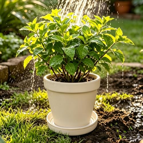 Plant Saucers, 2-Pack 6.5 Inch Ceramic Flower Pot Saucers, Thickened Plant Pot Saucers, Plant Trays to Catch Water for Indoors Outdoors Medium Potted Plants (White) - view 6