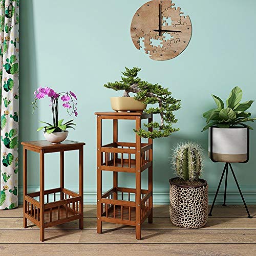 Multi-Layered Flower Shelf Floor-Standing Solid Wooden Plant Stand Plant Storage Rack with Guardrail 2 Layer - view 4