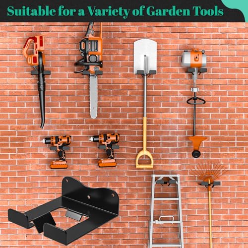 Weed Eater Hanger Garage Organizer Trimmer Rack, Weedeater Rack Wall Mount for Grass Trimmer, Garden Power Tool Holder Organizer for Grass Trimmer Hedge Trimmer (Black-1Pcs) - view 5