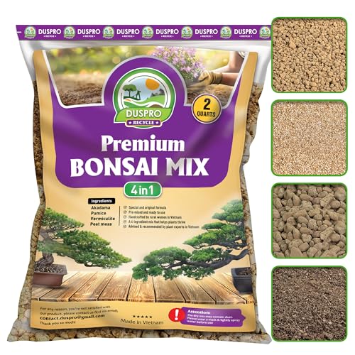 Pre-Mixed & Ready to Use 4-in-1 Bonsai Soil Mix, 2 Quarts