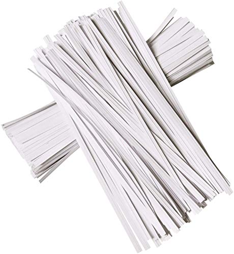 Paper Twist Ties 1000Pcs 6Inch White Color Cable Ties for Making Facial Face Mask Plants Party Cello Candy Gift Bags Cake Pop