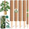 Moss Pole Monstera Plant Support, Extended to 48 Inch, 4 Pack 16 in