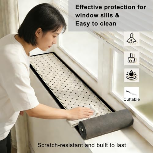 Long Window Sill Cushion for Plants, Absorbent & Non-Slip Countertop Protective Mat, Easy to Clean, Cuttable and Customizable(I,5.9inx9.5ft/15x290cm) - view 6