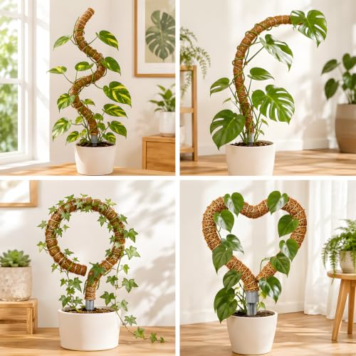 Moss Pole for Monstera, 3-Pack 50in PVC Plant Support Pole - view 4
