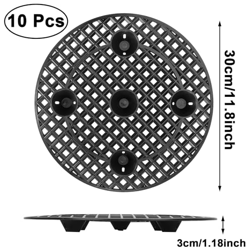 Plant Level Pot Elevator 12 Inch Plant Riser for Pots 10 Pieces Black Plant Stands to Prevent Rot and Damage Plant Runoff Tray for Indoor Outdoor Garden Flower, Patio and Deck Floor Protector - view 2