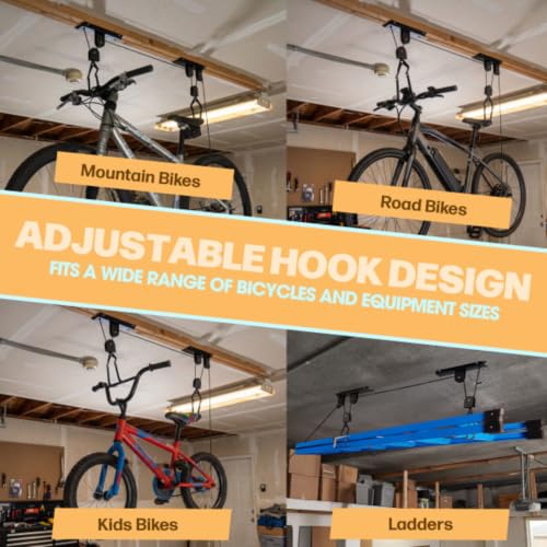 RAD Sportz Bicycle Hoist 2-Pack Quality Garage Storage Bike Lift with 100 lb Capacity Even Works as Ladder Lift Premium Quality - view 7