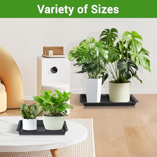 3 Packs Plant Saucers Rectangular, 15x11x1.2 Inch Heavy Plastic Plant Saucer Drip Tray, Flower Pot Tray for Indoors Outdoor Plant Pots, Thick Drip Tray for Garden Potted Water Drips and Soil - view 6