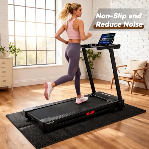 Treadmill Mat for Carpet Floors, 63"×30", 0.24" Thick Walking Pad Mat for Hardwood Floors Protection, Non-Slip, Shock Absorption, Heavy Duty Exercise Equipment Mats for Home Gym Workout - view 4