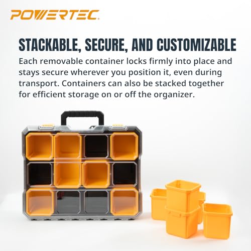Small Parts Organizer & Tool Box – 10 Compartments, IP65 Water & Dust Protection, Stackable Storage with Interlocking Latch, Removable Tray, Clear Lid, Portable Design, 2-Pack (72365-P2) - view 5