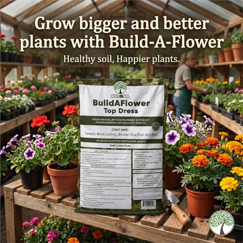 BuildASoil Build-A-Flower - Organic Top Soil Amendment – Top Dress Kit for Flowering Plants | Compost, Phosphorus & Potassium | Half Cubic Foot Bag of Soil - view 6