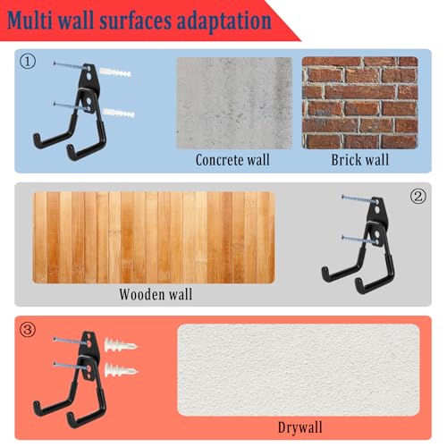 4 Pack Garage Hooks Heavy Duty, Garage Tool Organizer Wall Mount - view 5