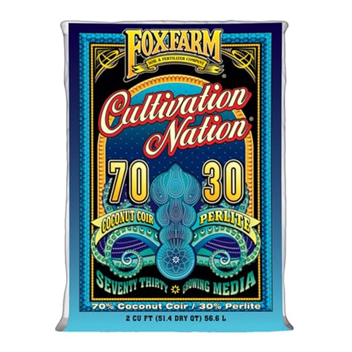 Cultivation Nation 70:30 Growing Media, 2cu ft - Mix of Coconut Coir and Perlite - Provides Aeration and Drainage, Use for Indoor/Outdoor Container Gardens