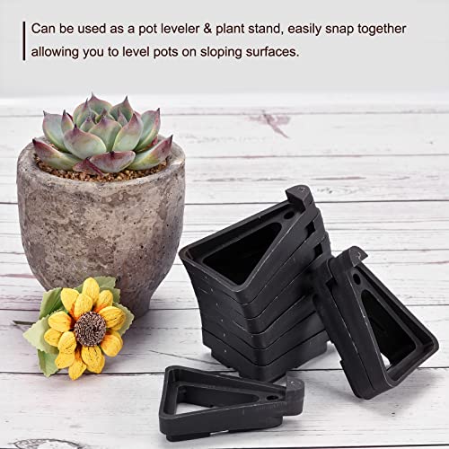 12 Pcs Plant Pot Feet 2.8" Invisible Plastic Stand Holders Risers for Flower Plant, Indoor, Outdoor, Patio, Deck, Garden, Greenhouse (Black) - view 4