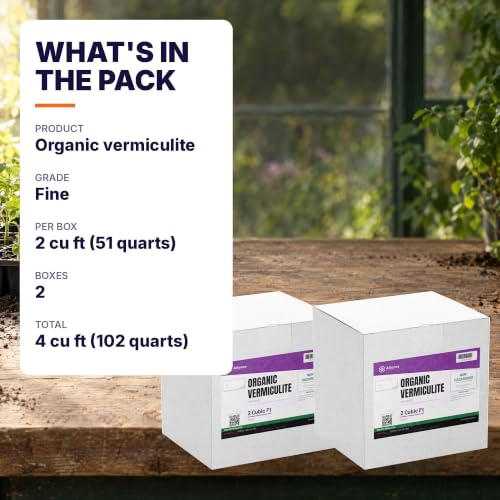 Organic Vermiculite, Fine Grade - 4 Cubic Feet (102 Quarts), 2 Boxes - Growing Medium for Seed Starting, Potting Mixes and Mushroom Cultivation - view 6