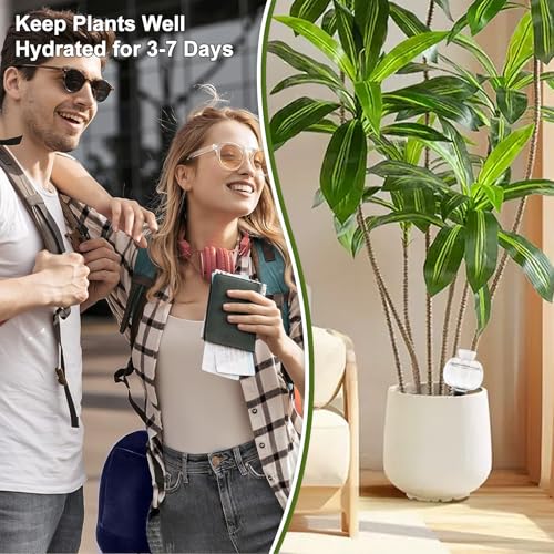4 Pcs Plant Self Watering Globes, 17oz Large Plastic Water Bulbs Top Fill Watering Globes Slow Release Terracotta, Water Spikes Stakes for Indoor and Outdoor Plants (Clear) - view 4