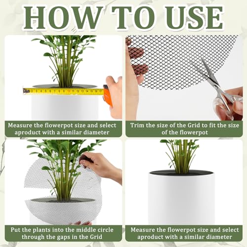 6 Pcs 11.8 Inch Plant Pot Grids，Cut-able Plant Pot Soil Protective Covers from Animals,Used to prevent animals or babies from digging up the soil in flowerpots.Suitable for Indoor and Outdoor Plants. - view 4