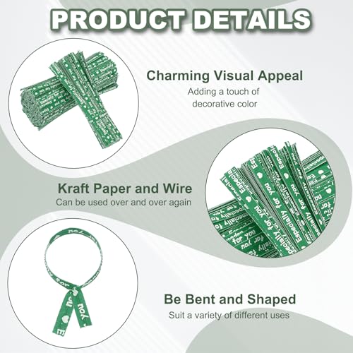 Twist Ties Reusable Kraft Paper Bread Ties Fit (700Pcs Green/White) - view 3