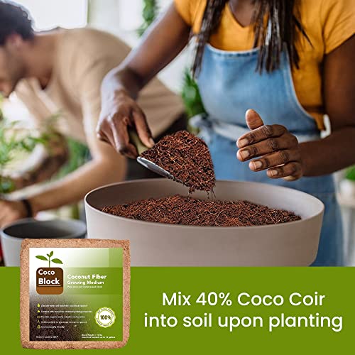 Home and Country Triple Washed Compressed Coco Coir Brick (40 LBS) - Coco Fiber is an Ideal Compost Starter for Your Home Garden. Coco Coir Bricks Provide Organic Alternative to Peat Moss for Plants. - view 7