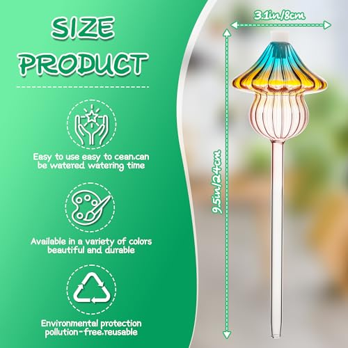 Self Watering Globes for Plants 4 Pack Mushroom Glass Plant Watering Globes - view 4