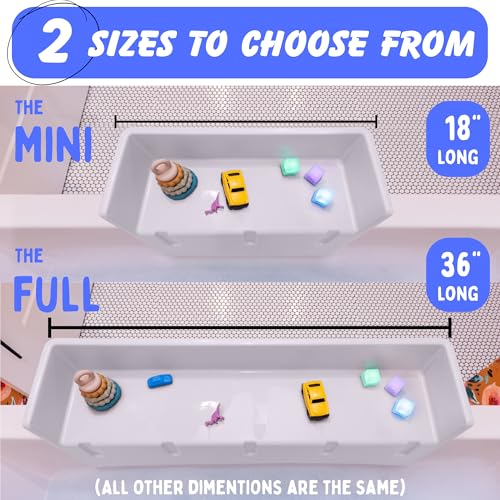 Mini Bathtub Splash Guard, Bath Shelf for Kids - Toy Tray, White - view 3