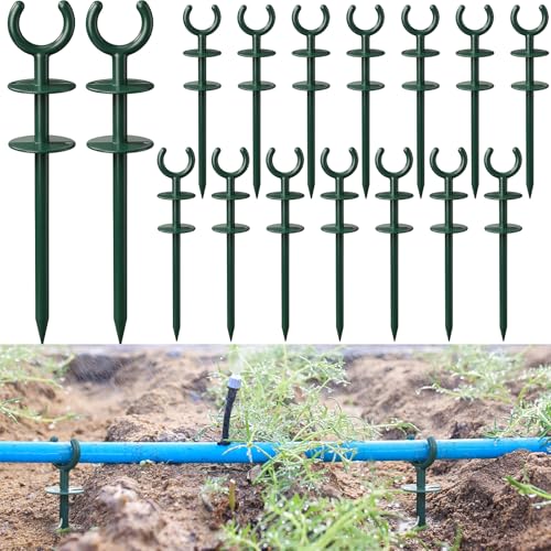 16 Pcs 3/4'' Garden Hose Guide Stakes Bulk Garden Guards Holder Spike for Plant-Saving Outside Yard Lawn to Preventing Hose Tangles and Protecting Plants