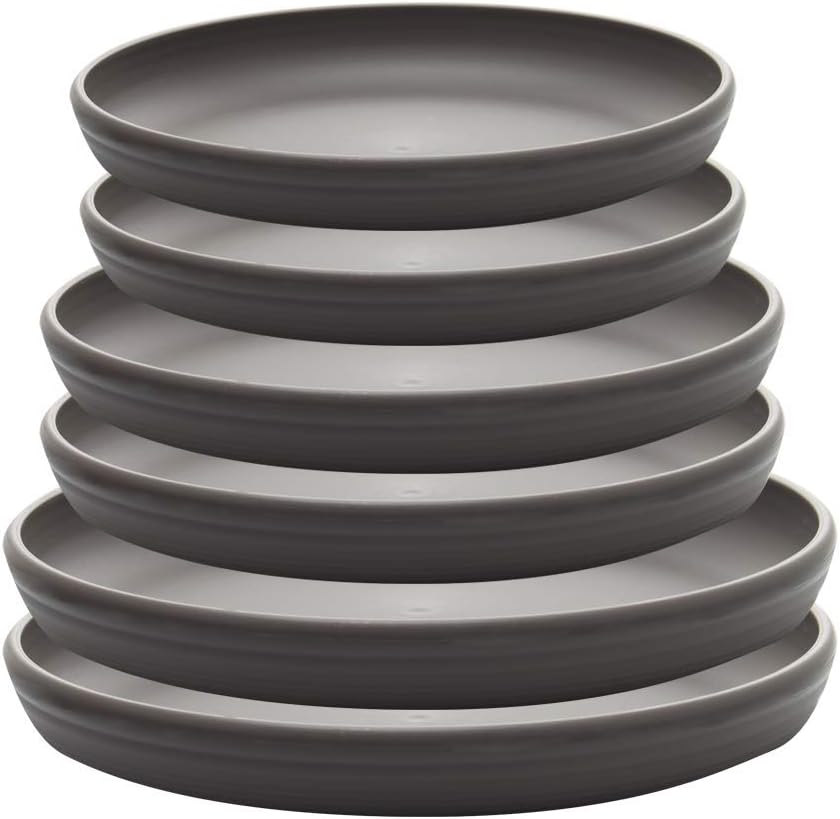Round Plastic Plant Saucer Drip Tray Set of 6 for Indoor Outdoor Home Garden Flower Plant Container Flower Pot Pallets ((5.8''+7"+8'') x2, Terracotta) - view 6