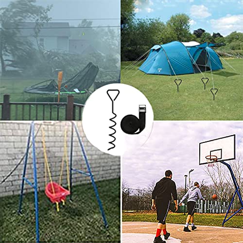Trampoline Stakes Heavy Duty Anchors High Wind Stakes,15.84" Galvanized Steel Corkscrew Anchors Kit for Trampoline,Field-deployments, Hunting Camp, Canvass Tents(Set of 4) - view 4