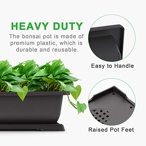 11 Inch Bonsai Training Pots with Drainage Trays & Repotting Mat - view 4