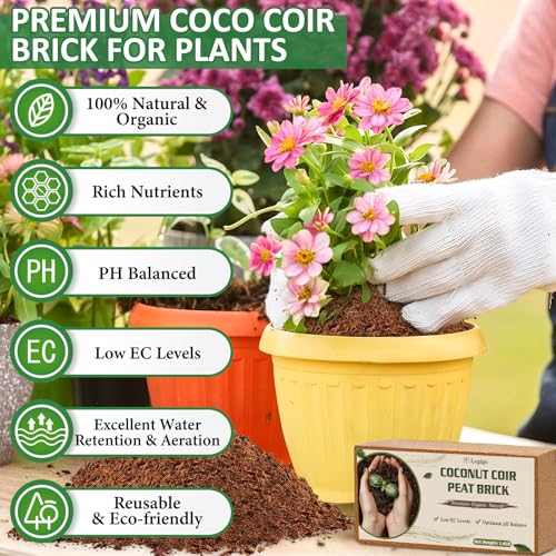 2 Pack Coco Coir Bricks for Plants- 100% Organic Coconut Coir Soil - view 2
