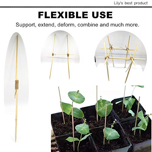 50 Pack 8" Bamboo Plant Stakes for Wood Garden Sticks，Wooden Indoor Gardening Floral Plant Support ，Potted Plants，Crafts, More Size Choices 8"/12"/16" - view 2
