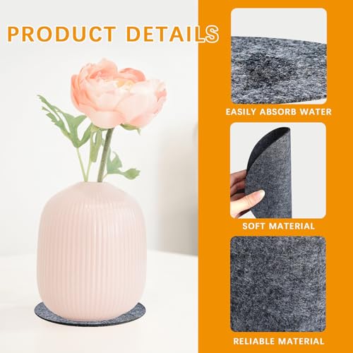 24 PCS Absorbent Waterproof Plant Coasters mat,4 Size 4/6/ 8/10 Inch Reversible Round Fabric Plant Coasters and Plant Saucers for Indoors,Plant mat for Indoor Plants - view 5