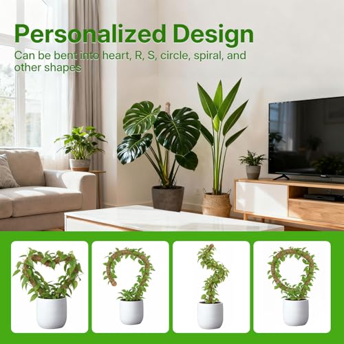 2 Pack 31.5 Inch Bendable Moss Pole for Plants Monstera - Coco Coir Plant Support Stakes for Climbing Indoor Pothos, Potted Climbers & Philodendron - Flexible Stick Kit with Full Garden Ties - view 3