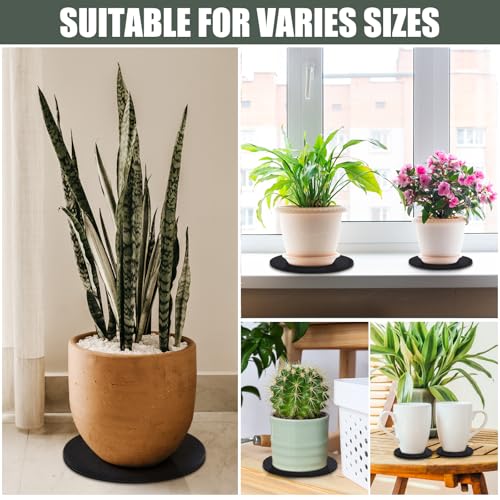 Plant Coaster Mat Reversible(Fabric/Leather),8Pcs Plant Coasters 4 Sizes(4/6/8/10inch) Plant Coasters for House Plants Indoor & Outdoor,Household Products Absorbent/Waterproof(8pcs Set) - view 6