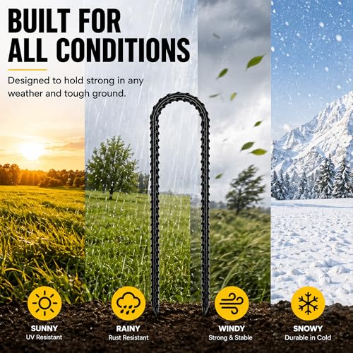 Trampoline Stakes Anchors High Wind Heavy Duty Tent Stakes 12 Inch Ground Anchor Trampoline Accessories with T Hook - view 5