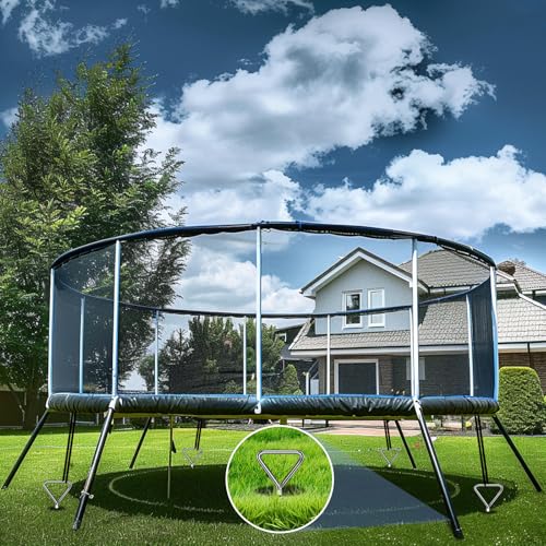 Trampoline Stakes Anchors Ground Anchors Screw in, Silver-4Pack - view 7