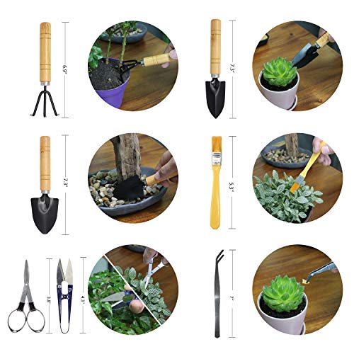 Bonsai Tool Set 8 PCS-Mini Gardening Tools Kit for Indoor Outdoor Plant - view 5