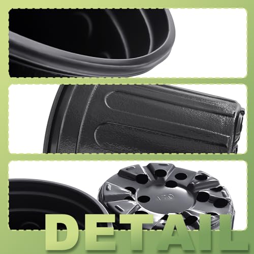 60 Pcs 1 Gallon Flexible Plant Nursery Pots,Thickened Soft Plastic Seedling Pot with Holes,Flower Plant Container for Succulents,Cuttings,Transplanting,Home Garden(Black) - view 3