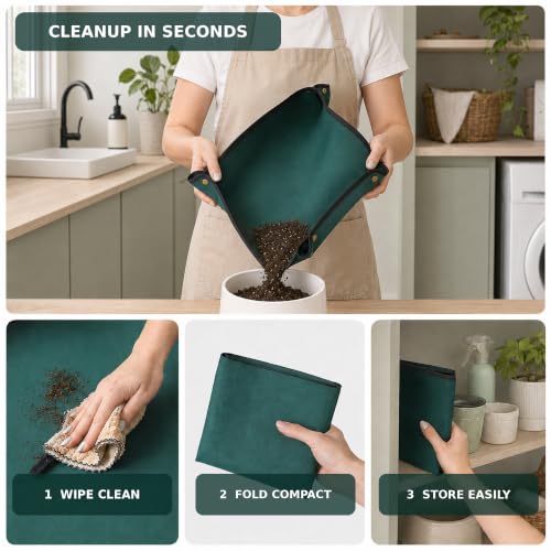 Repotting Mat for Indoor Plants, Gardening Mat for Bonsai, Oxford, 29.5" - view 6