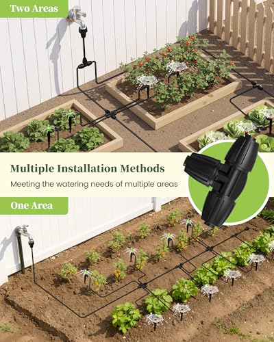 Drip Irrigation System, Quick-Connect Garden Watering System Kit with Adjustable Emitters for Greenhouse, Garden Grid, Raised Bed, Potted Plant - view 3