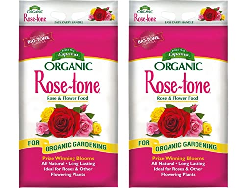 Organic Rose-Tone 4-3-2 Organic Fertilizer for All Types of Roses and Other Flowering Plants. Promotes Vigorous Green Growth and Abundant Blooms. 18 lb. Bag - 2 Pack