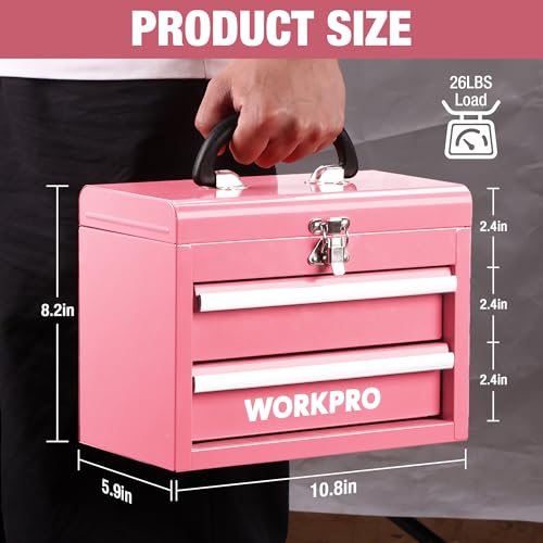 Portable Mini Metal Tool Box with 2 Drawers - view 2