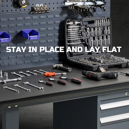 Tool Box Liner 16" Wide x 6 Ft, 1/8" Thick Heavy Duty Toolbox Drawer Liners for Tool Chest Cabinet Workbench & Garage Shelf, Protective Non-Slip Mat for Mechanics & Workshops, Black - view 6
