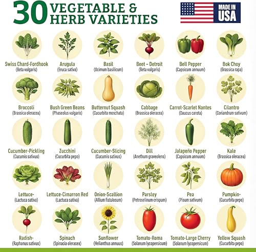 Vegetable/Herb Seeds Variety Pack - 30 Heirloom Seed Gift Kit - Made in USA - view 4