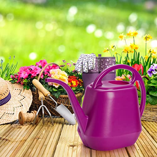 Plastic Watering Can, Rose Red, 1-Gallon - view 5