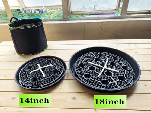 Plastic Plant Saucer Stand,4-Pack 14 inch, Elevated Plant Saucer Self-Watering Fabric Pot Base, Use Nonwoven Grow Bags, Plant Saucers Flower Pot Tray for Indoor-Outdoo and Grow Tents Greenhouses - view 6