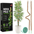 Bendable Moss Pole Monstera Plant Support, 63 Inch, 2 Pack, 10 Feet Plant Ties, Moss Poles for Climbing Plants and Monstera Trellis
