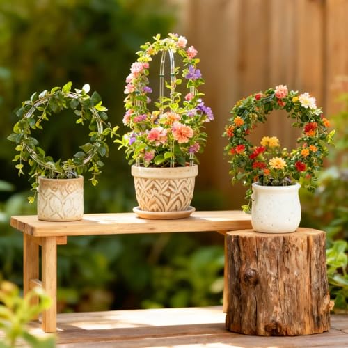 6 Pack Plant Trellis for Hoya Pothos, 3 U-Shaped & 3 Round Indoor Plant Trellis, Rustproof Acrylic Climbing Plant Support for Vines Flowers Potted Plants - view 5